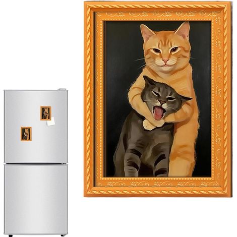 Aimants décoratifs pour réfrigérateur en forme de chat - Autocollant animal amusant Aimants décoratifs pour la maison, la cuisine, le bureau, le casier, le tableau blanc, la boîte aux lettres, la por (1/5)