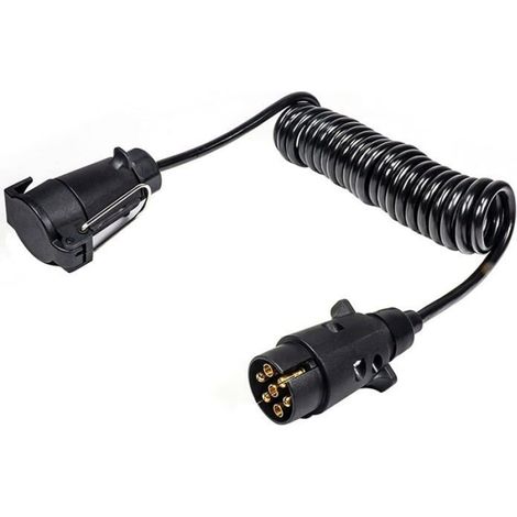 Prise remorque 7 broches femelle - 1 pièce, câble 2.5m 12V - Adaptateur pour caravane camion utilitaire - Accessoire remorq Corvina (1/5)