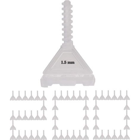 200 distanziatori per piastrelle da 1,5 mm, rivoluzionario sistema di livellamento per piastrelle con viti da 1,5 mm, strumento per la posa di piastrelle in pietra e pavimenti. (1/4)