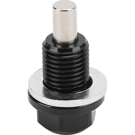 Bouchon de vidange d'huile magnétique en aluminium avec écrou et filetage M12 x 1,25, accessoire automobile noir (1/5)