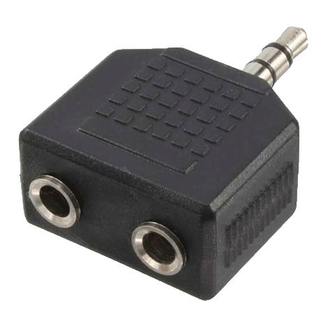 LogiLink CA1002 cambiador de género para cable 3.5mm 2x3.5mm Negro