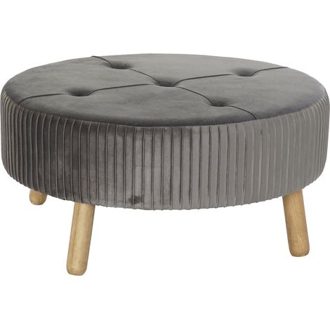 DKD Home Decor Repose-pied gris foncé 80 x 80 cm (1/4)