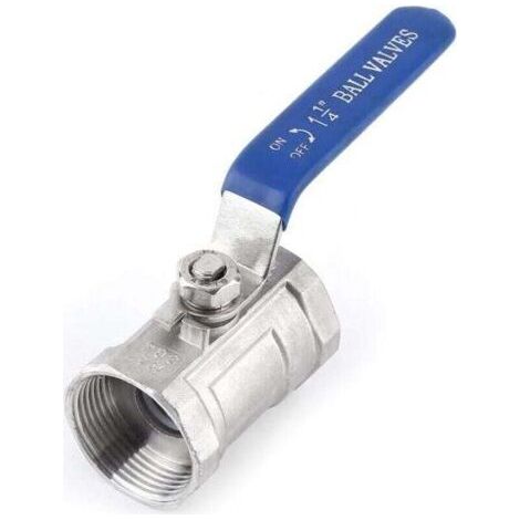Stainless Steel SS 304 BSP Female Threaded Ball Valve - Lever Handle Ball Valve - Manual On/Off Control - Reduced Port,DN32 (1-1/4") (1/4)
