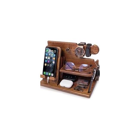 Étui à téléphone portable, étui à lunettes et organiseur de bureau en bois massif (1/5)