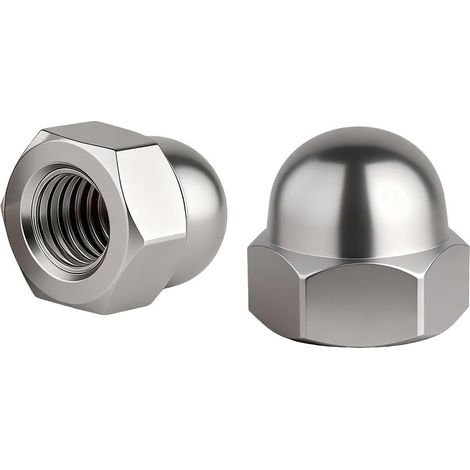 20 Pièces M6 Écrous Borgnes en Acier Inoxydable - Ecrou Borgne Hexagonaux Cache ecrou pour Vis Boulons Filetés (1/5)