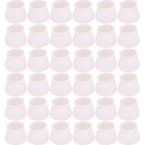 Juego de 36 protectores de silicona para patas, fácil instalación sin herramientas, reducción de ruido para suelos duros, apto para muebles redondos y cuadrados. (1/5)