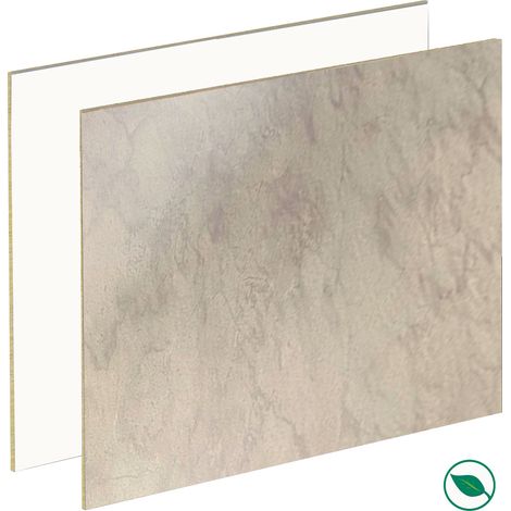 Forestea – Crédence de cuisine réversible stratifiée HPL blanc/pierre naturelle 3000 x 640 x 13 mm – Résistante à la chaleur et aux rayures – Certifiée FSC