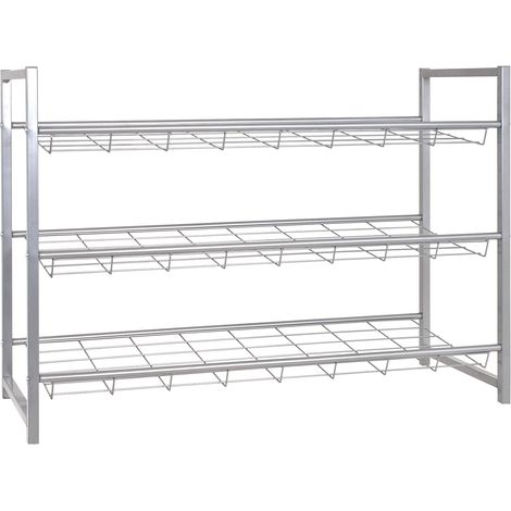 Etagère à chaussures 80x30x60 cm en métal gris