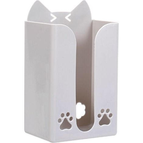 Caja de pañuelos de baño creativa para montar en la pared, sin necesidad de taladrar, con diseño de cara de gato, para guardar rollos de papel. (1/4)