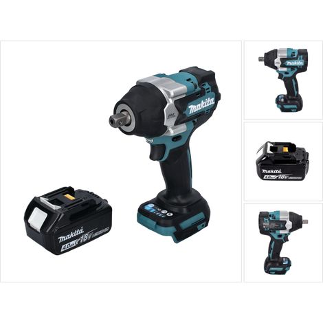 Llave de impacto sin cable Makita DTW 701 M1 18 V 700 Nm 1/2" XPT Sin escobillas + 1x batería recargable 4,0 Ah - sin cargador