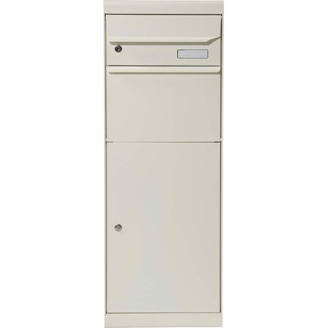 Boîte aux lettres pour colis Maple 661 (couleur blanc pur semi-mat, boîte aux lettres avec serrure, dimensions 1091 x 402 x 303), blanche (1/5)