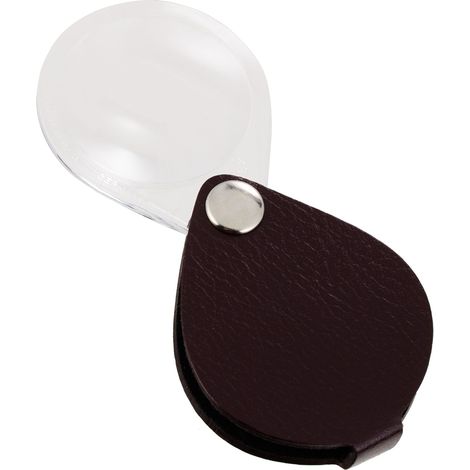 Lente di ingrandimento pieghevole con custodia in pelle diametro 30 mm fino a 3 5 livelli di ingrandimento colore ross