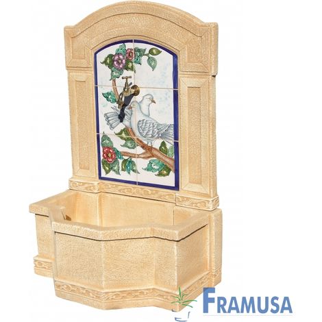 FUENTE DE PIEDRA ARTIFICIAL MURAL DE PARED ARCADIA COLUMBA OCRE PARA JARDIN