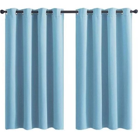 Verdunkelungsvorhang mit Ösen für Kinderzimmer - Einfarbig hellblau - 71 x 91 cm (28 x 36 Zoll) - 2 Paneele (SAMIMPORT-2011) (1/4)