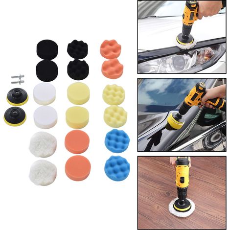 22-teiliges 3-Zoll-Polierpad-Set zum Polieren, Schleifen, Wachsen und Versiegeln. (1/5)