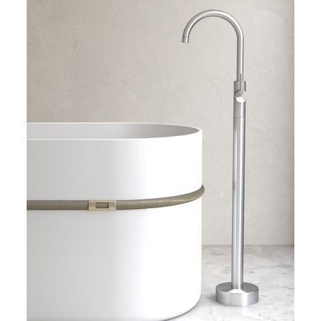 Robinet mitigeur bain monocolonne Nickel brossé - Corbeau (1/5)