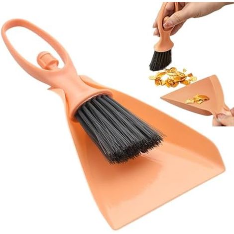Ensemble balai et pelle à poussière compacts Kit balai portable Ensemble balai et pelle à manche court - Idéal pour le salon, la coiffeuse, le plan de travail, la cuisine, le bureau, la salle de cla (1/5)