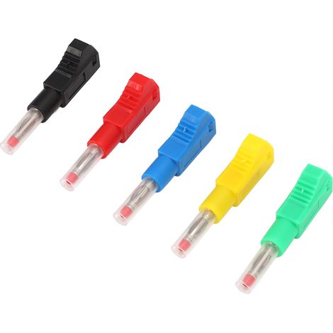 Packung mit 10 lötbaren Messleitungen mit 4 mm einziehbaren Bananensteckern, CAT II 600 V 32 A, 5 Farben, für 3C-Digitalgeräte (1/5)