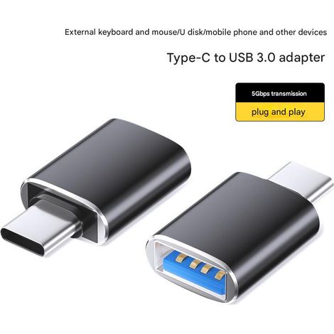 LYERCW - Adaptateur USB Type-C vers USB - Adaptateur OTG - Convertisseur USB pour téléphone portable - Convertisseur USB 3.0 (1/3)