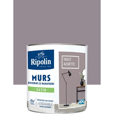Peinture Murs, Boiseries, Radiateurs RIPOLIN Satin Violet alouette 0,5 L (1/5)