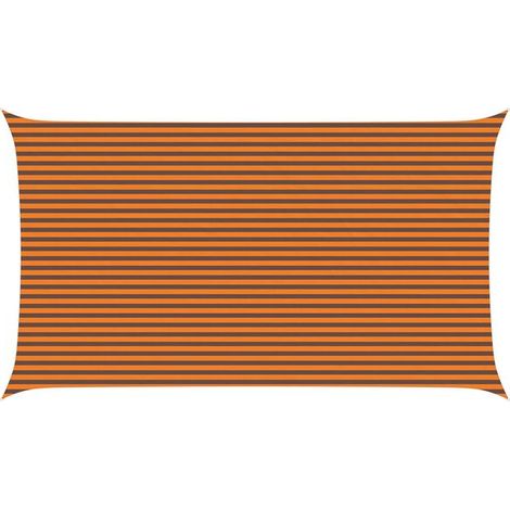 Voile d'ombre orange et marron 7 x 4 m 100 % polyester oxford - Voile ombrage protection UV terrasse balcon jardin (1/5)