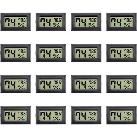 Set de 16 mini termómetros e higrómetros, medidor digital de humedad interior con sensor de temperatura Fahrenheit (1/5)