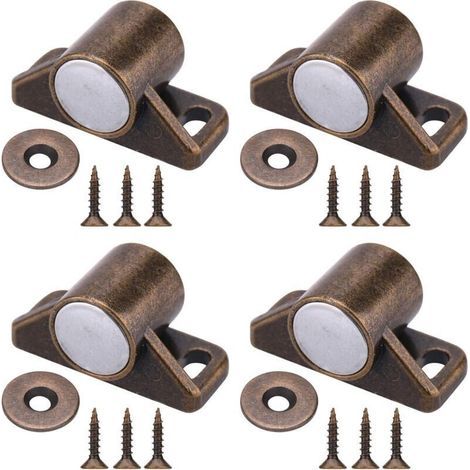 Pieces Magnetic Door Latches, Cabinet Door Magnets with Stainless Steel Screws for Kitchen Cabinet Sliding Door Closure (Bronze)