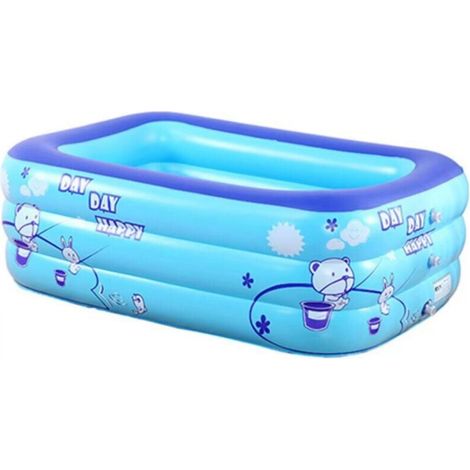 Inflatable Baby Bathtub - Foldable and Durable, PVC, Blue, 120x70x38cm (1/5)
