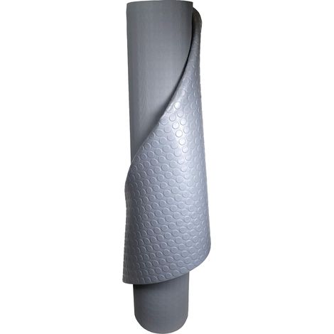 Revêtement En Caoutchouc Pastilles Rectangulaire 120 x 1000 cm Antidérapant Uni Usage Intérieur et Extérieur Polyvalent Épaisseur 3 mm Gris (1/5)