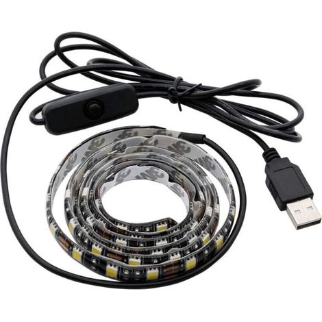 1 mètre 5050 Lampe à goutte blanche avec bande lumineuse à LED USB 5V (Color : Blanc)
