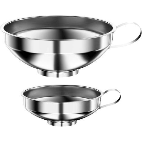 2 imbuti a bocca larga, imbuti per marmellata, imbuti in acciaio inossidabile per liquidi, oli, polveri, fagioli (1/5)