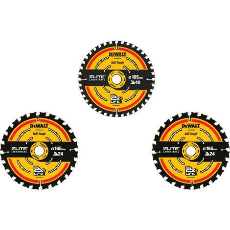 DEWALT ELITE Kreissägeblatt 165/20 mm SET