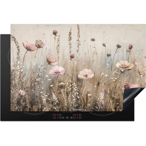 PROTECTION PLAQUE INDUCTION Fleurs - Beige - Fleurs sèches Tapis Pour Induction 80x52.2 cm