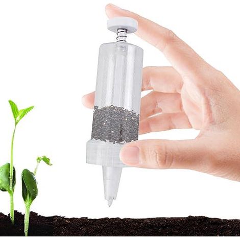 Semoir manuel distributeur de graines, semoir de précision en plastique transparent, plantoir à légumes pour carottes, doseur de semences (1/5)