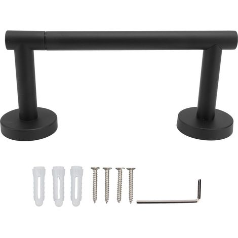 Porte-rouleaux d'essuie-tout en acier inoxydable antirouille, robuste et supportant une grande capacité de charge, pour la cuisine et la salle de bain (noir). (1/5)