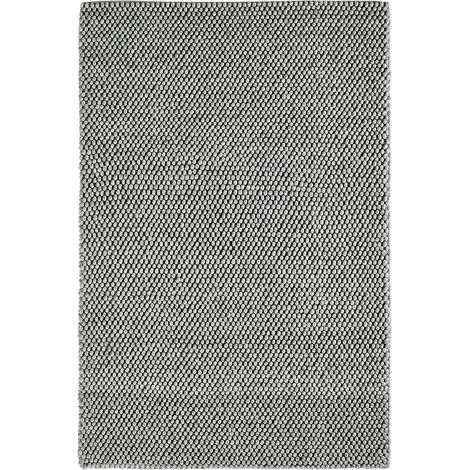 Tapis intérieur argent laine viscose fait main durable - 170 x 120 cm (1/3)