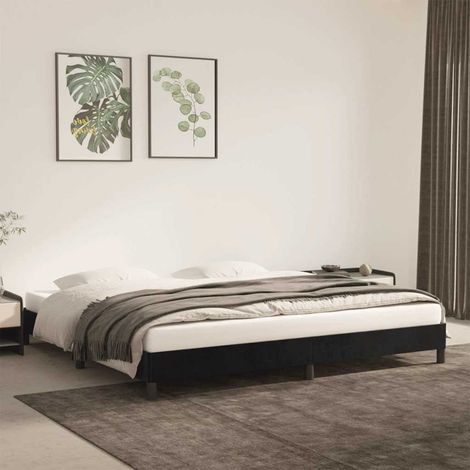Estructura cama sin colchón terciopelo negro 200x200 cm (1/5)
