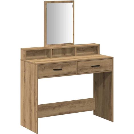 Maison Exclusive - Mesa Tocador con cajón Roble artesanal 100 x 4