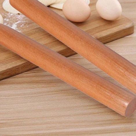 Rouleau À Pâtisserie - Bois De Hêtre Massif - Pour Pâte À Pizza Biscuits Fondant - Lot De 1 (1/2)