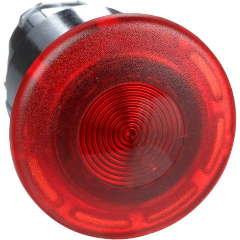 tête de bouton poussoir lumineux d= 40 mm - pousser-tirer - d=22- rouge - schneider electric zb4bw643 (1/4)