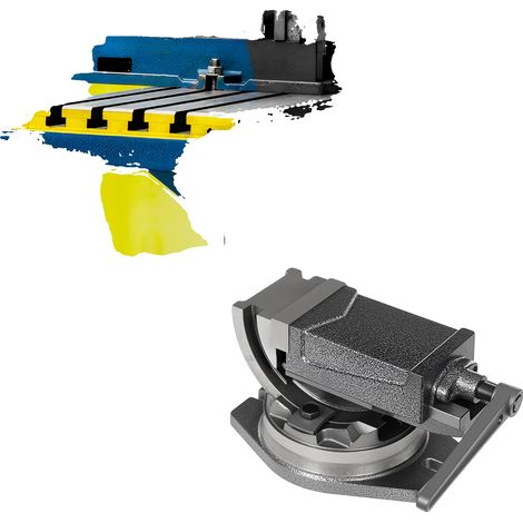 Étau de banc, fonte premium, 30 x 24 x 15 cm, force de serrage maximale 19 kN, ouverture maximale 8 cm, compatible avec les meuleuses et les fraiseuses (1/5)