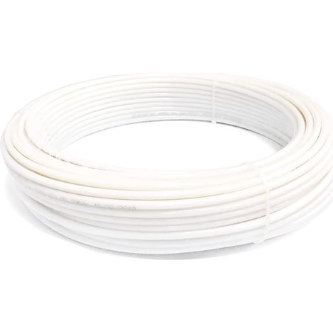 50-Meter-Rolle aus Polyamid-Schlauch. Größe 1/4". Hohe Festigkeit. Berstdruck 140 Bar. Farbe Weiß. (1/2)
