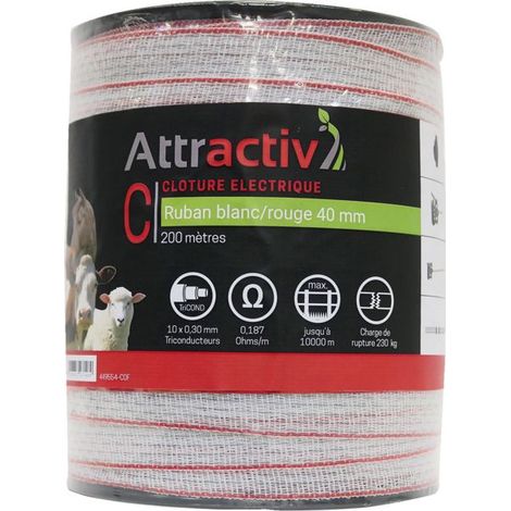 Nastro bianco/rosso 40 mm 10 conduttori Tricond, bobina da 200 m