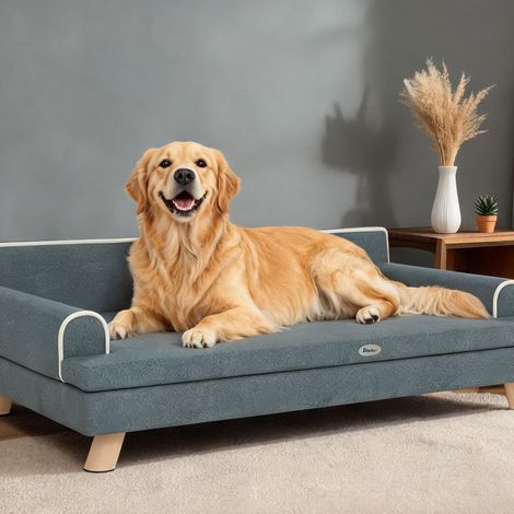 Couchage pour chien gris Oscuro en chenilla 100 x 62 x 32 cm (1/5)