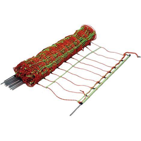 rete arancio 1 punta: EuroNetz Combi rete arancio altezza 90 cm, punta singola completo di 14 pali, lunghezza 50 m