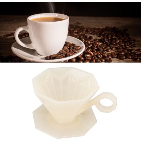 Tasse à filtre à café octogonale en résine, filtre à café à infusion lente, tasse à filtre à café à verser, V60, beige. (1/5)