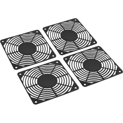 120mm Ventilateur Filtre, 4 Paquet ABS Plastique Ventilateur Grille Protection Garde pour Ventilateur Protectif Couverture Bricolage, Noir (1/5)
