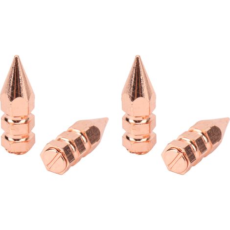 Clous, vis et rivets hexagonaux à double couche en or rose, à pointes, pour vêtements, chaussures, sacs et coques de téléphone style punk DIY  rivets en laiton à pointes 9 x 30 mm (1/5)