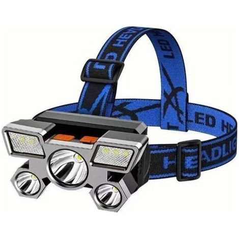 Rechargeable LED Headlamp,5 Modes Super Bright Bright Hands-Free Head Lamp Flashlight for Camping Fishing Cycling Hiking Waterproof, (1/5)