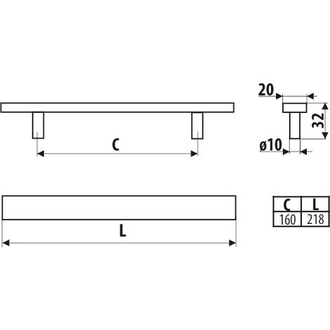 Garde-corps RE31, acier inoxydable, 160 mm